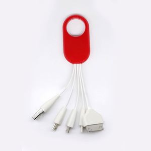 Câble de charge rapide personnalisé avec logo publicitaire, en nylon tressé, LED, 4 en 1, multi-chargeur, USB, chargeur portable avec porte-clés - Product Image 3