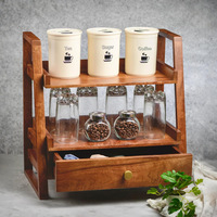 Étagère de rangement personnalisée en bambou pour cosmétiques et épices avec tiroir, organisateur d'épices de cuisine, support pour pots à épices, tiroir à épices