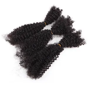 Ekstensi rambut kepang marley murah, rambut kepang afro kinky, kepang crochet dengan rambut manusia