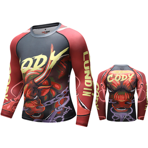 Stampa digitale con immagine di <span class=keywords><strong>film</strong></span> di cartoni animati con animali maglietta Kungfu con compressione personalizzata magliette da palestra per Fitness - Product Image 2