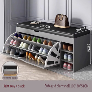 Banco de Armazenamento de Sapatos Moderno em Couro PU com Assento para Entrada, Armário para Sapatos - Product Image 6