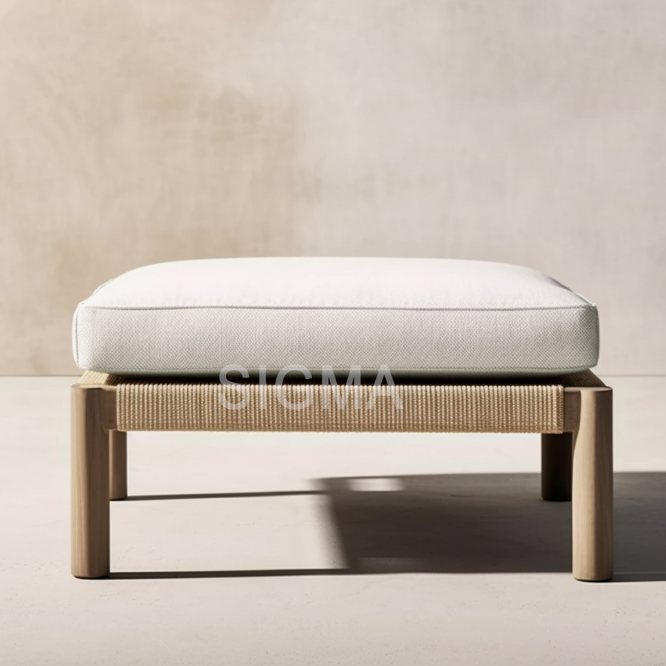 Customized Outdoor Patio Furniture Set Modern Teak Patio Garden Ottoman Outside Furniture