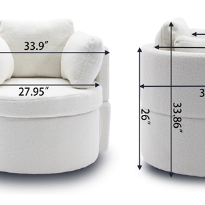 Fauteuil inclinable de style <span class=keywords><strong>Art</strong></span> déco moderne Sassanide, en bois de chêne gris, avec rembourrage en éponge, forme ronde, pour salon - Product Image 5
