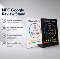 بطاقة مراجعة جوجل بتقنية NFC NTAG215 من البلاستيك PVC بتردد 13.56 ميجاهرتز، بطاقة ذكية لمراجعة المطاعم بلمسة لامعة/غير لامعة مع شعار مخصص OEM