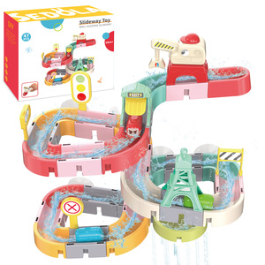 TOMMABO Mur <span class=keywords><strong>de</strong></span> toboggan pour enfants Blocs <span class=keywords><strong>de</strong></span> construction à grosses particules Assemblé <span class=keywords><strong>Puzzle</strong></span> et balle roulante amusante Bébés Tourner Musique Jouets <span class=keywords><strong>de</strong></span> <span class=keywords><strong>bain</strong></span> - Product Image 3