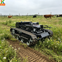 Cortadora de Césped con Orugas Operada por Control Remoto con Sistema de Accionamiento Mecánico para Grandes Explotaciones Agrícolas