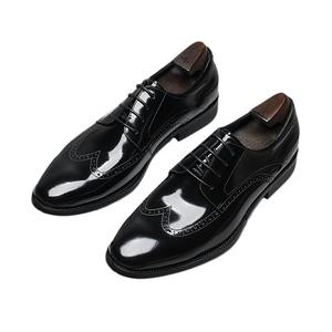 Zapatos de Vestir de Cuero con Punta en Pico para Hombre, Suaves y Casuales, Oxford Formales, Casuales de Oficina, Planos, Brogue, con Cordones. - Product Image 1