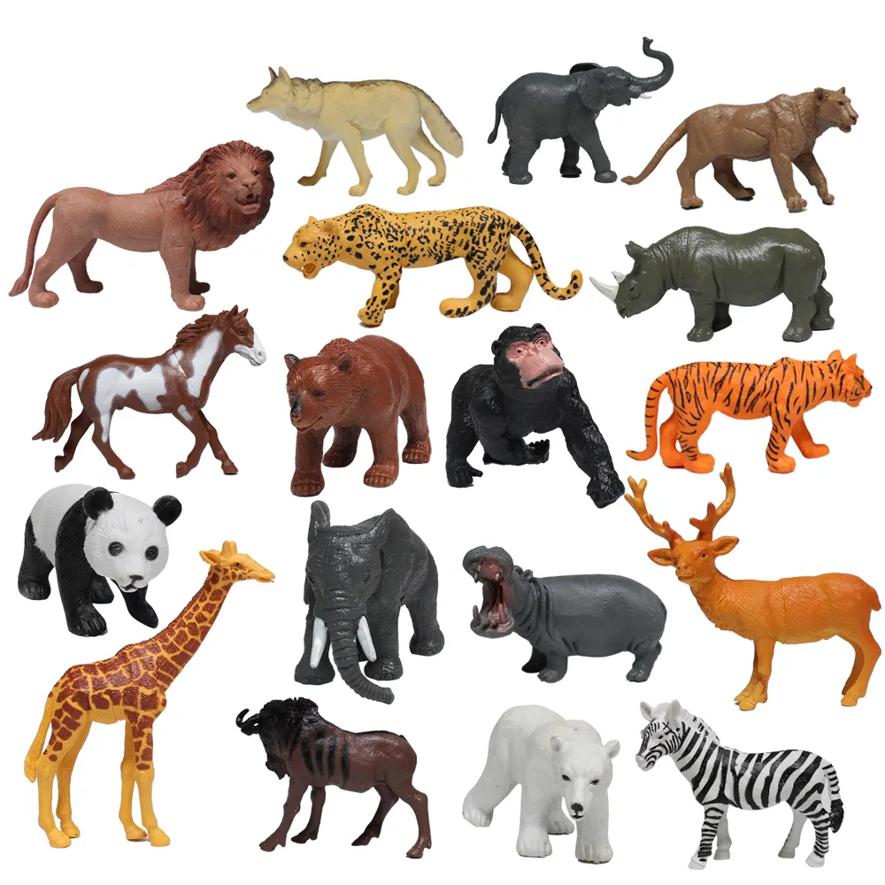 Barato juguetes de plástico salvaje de peluche de juguete de la vida silvestre modelo animal de plástico
