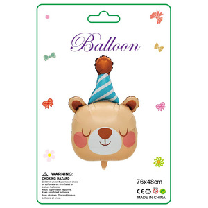 Ballon en forme d'ours mignon 76x48cm, décoration de fête, ballon en feuille d'aluminium pour anniversaire, animal de dessin animé - Product Image 1