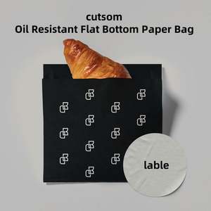 Sac en papier blanc personnalisé avec logo pour pâtisserie, sandwichs, viande, résistant à l'huile, refermable, recyclable, en papier ciré, pour boulangerie éco-responsable - Product Image 5