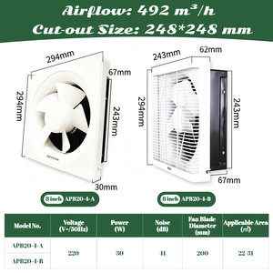 Ventilateur d'extraction à clapet anti-retour automatique NEDFON série APB 220V, pour montage mural ou fenêtre, idéal salle de bain, cuisine, remplacement de système CVC - Product Image 3