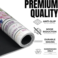 Tapis de Mahjong en Néoprène Antidérapant à Motif Feuille de Palmier Bleue, Tapis de Jeu Portable Enroulable pour Poker et Mahjong