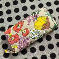 Dompet Wanita Kulit Split Bermotif Bunga, Anti-RFID, Model Baru, Merek Terkenal, Grosir Tas Desainer, Ukuran 7 Inch