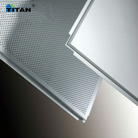 Panneau de plafond suspendu perforé en aluminium, dalles de plafond en aluminium