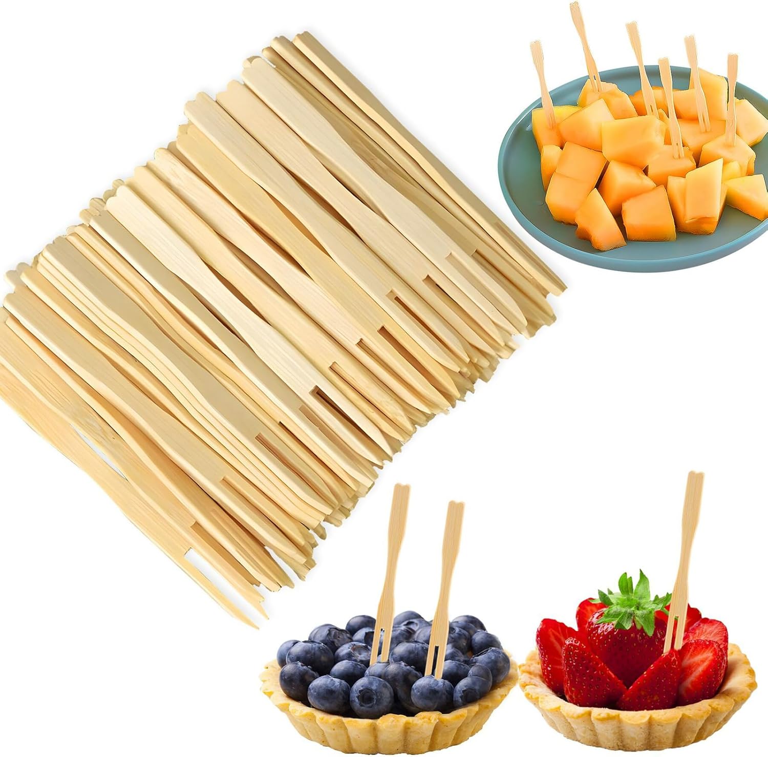 Wholesale Bamboo Utensils Mini-Bamboo Forks Disposable Small 100% Biodegradable Compostable Cutlery Set Eco Friendly Safe Forks