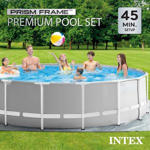 <span class=keywords><strong>Intex</strong></span> 26726 15 'X 48 "cadre métallique piscine famille ronde acier hors sol cadre rond natation prisme cadre Premium piscines - Product Image 4