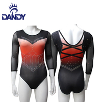 Justaucorps de danse noir personnalisé de haute qualité Dandy Costume de danse brillant justaucorps de gymnastique