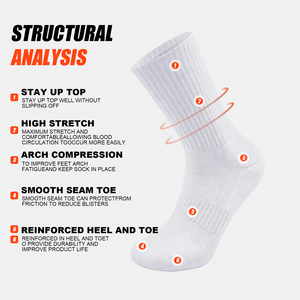 Chaussettes de course à <span class=keywords><strong>compression</strong></span> Coolmax personnalisées pour le sport, chaussettes de randonnée athlétiques à coussinets - Product Image 4