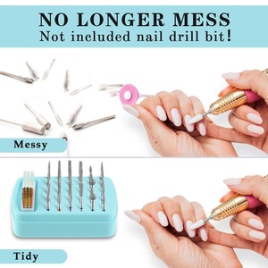 2 in 1 <b>Nail</b> Drill Bits Holder, 30 Holes Dustproof <b>Nail</b> Bits Organizer <b>Nail</b> Drill Bits Cleaning Brush Case Dustproof - Product Image 4