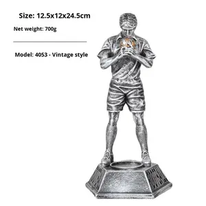 Trofeo de Fútbol <span class=keywords><strong>Serie</strong></span> Vintage, Modelo Decorativo, Figura Escultórica, Competición Universitaria, Deportes, Guante de Oro, Balón de Oro - Product Image 5