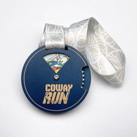 Médaille en bois de bambou creux personnalisée, gravée au laser, impression typographique, écologique, pour marathon, course à pied, récompense sportive, sur mesure