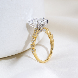 Bague en or 18 carats avec diamant taille poire MSR-2192 pour femme - Product Image 5