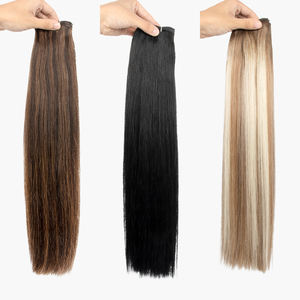 Высококачественные двухсторонние человеческие волосы, ручные накладные Мягкие человеческие волосы, ручная работа, оптовая продажа для профессионального салона - Product Image 3