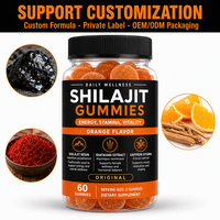 Bonbons Gommeux de Shilajit Pur Résine de l'Himalaya 600mg Extrait de Shatavari Safran Antioxydant Soutien Immunitaire Végétalien Qualité Alimentaire