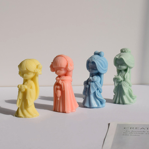<span class=keywords><strong>Moule</strong></span> en silicone de style ancien pour figurine de dame élégante et classique, idéal pour la création d'ornements en plâtre, résine, bougies et artisanat DIY - Product Image 2