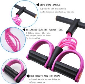 Corde de tension multifonctionnelle pour l'entraînement assis Bande élastique de résistance pour pédale de yoga à 6 tubes - Product Image 3