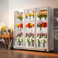 Réfrigérateur commercial à écran intégral sans givre pour exposition florale, vitrine réfrigérée HD en verre pour la conservation des fleurs, directement de l'usine