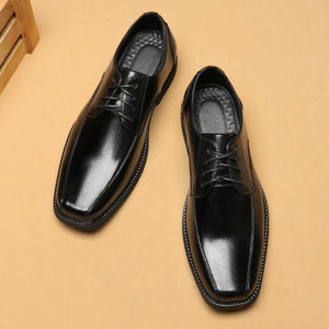 Nouvelles Chaussures Décontractées pour Hommes 2026 en PU à Bout Carré et Lacets, Style Britannique Tendance, Formelles et Professionnelles, Toutes Saisons, Semelle Intermédiaire en Caoutchouc, Grandes Tailles - Product Image 5