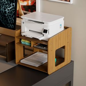 2026 Office <b>Desk</b> Under-Sit Printer <b>Shelf</b>, Movable Multi-Port Storage Rack - Product Image 3