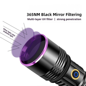 Linterna LED UV recargable de 365nm, luz negra personalizada para detección de orina de mascotas, resina, curado, minerales, seguimiento de sangre, carga USB - Product Image 2