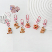 Gantungan Kunci Karakter Kapibara Pink Lucu, Boneka Mainan, Hiasan Tas, Earphone, Handphone, Liontin Dekorasi