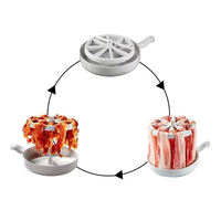 Grille élévatrice détachable Barbecue de style pliable avec tranches de viande Support de plaque Four à micro-ondes Support de barbecue Bacon