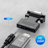 1080p mâle a femelle convertisseur de adaptateur jack convertisseur de HDMI vers VGA vers câble adaptateur Para adaptateur avec son Audio 4K