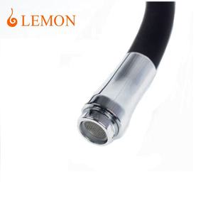 Lemon-tubo de silicona cromado de alta presión, <span class=keywords><strong>manguera</strong></span> flexible de cuello largo para <span class=keywords><strong>grifo</strong></span> de fregadero de <span class=keywords><strong>cocina</strong></span> ajustable, con boquilla de rotación, color negro y gris - Product Image 5