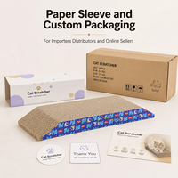 Planche à gratter pour chat en carton ondulé en forme de cale, avec herbe à chat, emballage personnalisé, vente en gros
