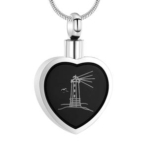 Collar de urna conmemorativa de corazón para cenizas <span class=keywords><strong>Faro</strong></span>/Pata/Cruz Cremación Cenizas <span class=keywords><strong>Joyería</strong></span> Corazón Recuerdo Colgante Cenizas Titular - Product Image 1