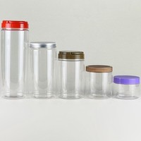 Bouteilles de boisson en plastique PET transparentes de 250 ml, 330 ml, 500 ml, avec bouchon à vis en aluminium, pots alimentaires jetables pour le stockage des collations