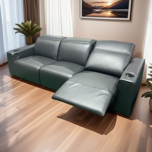 Ensemble <span class=keywords><strong>de</strong></span> canapés en cuir/tissu <span class=keywords><strong>haut</strong></span> <span class=keywords><strong>de</strong></span> <span class=keywords><strong>gamme</strong></span> pour salon, <span class=keywords><strong>fauteuil</strong></span> inclinable électrique VIP pour cinéma maison avec chargeur USB pour villa sous-sol - Product Image 3