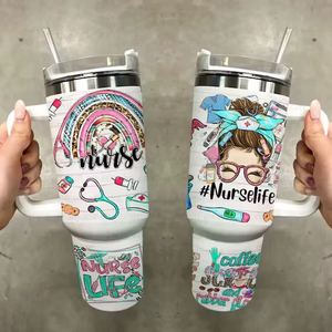 แก้วกาแฟสแตนเลสเก็บความร้อนขนาด40ออนซ์พร้อมฝาและหลอดของขวัญพยาบาลสีเขียว<span class=keywords><strong>4</strong></span>สีเขียว - Product Image 1