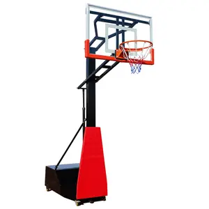 高さ調節可能な強化ガラス90 * 140cmバックボードコンペティション最上階バスケットボールフープバスケットボールゴール