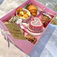 Boîte cadeau en papier personnalisée pour présentation alimentaire, avec compartiments et fentes, pour crêpes, croissants, biscuits, desserts, brunch et plateaux de dégustation