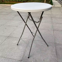 Tables de cocktail pliantes blanches de haute qualité pour événements, banquets, mariages, extérieur, bar portable, bistro, hauteur 80 cm, vente en gros