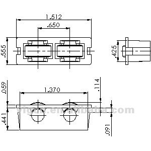 Chúng tôi phong cách cửa sổ trượt con lăn bánh xe bằng đồng 1136a - Product Image 3