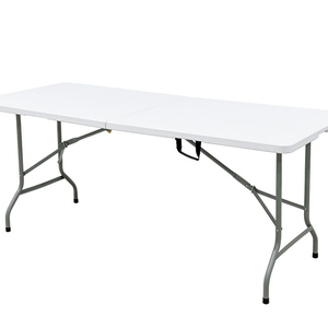 طاولة بلاستيكية قابلة للطي 6 أقدام لنزه 6 أقدام طاولات عشاء للحفلات طاولة مأدبة قابلة للطي بمقبض - Product Image 1