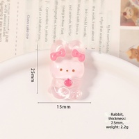 Accessoires en résine transparents à thème animalier mignon (ours et mouton) et cerises, autocollants 3D DIY pour coques de téléphone et aimants de réfrigérateur