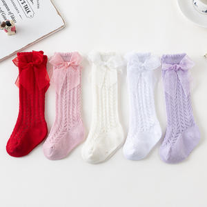 Nouvelles chaussettes hautes respirantes en maille à nœuds pour bébé, style princesse, avec nœud, collection été 2026 - Product Image 3
